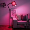 Smart RGB LED Stehlampe, Holz, Textil, grau, schwarz, beweglich, H 172 cm Bild 2