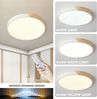 style home Deckenleuchte LED Deckenlampe dimmbar mit Fernbedienung, 36W-Ø40cm, LED fest integriert, Warmweiß bis Kaltweiß 3000K-6000K, Ø40x4cm, rund Leuchte für Wohnzimmer Schlafzimmer Küche Büro, Holz Bild 2