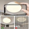 style home Deckenleuchte LED Deckenlampe dimmbar mit Fernbedienung, 36W-Ø40cm, LED fest integriert, Warmweiß bis Kaltweiß 3000K-6000K, Ø40x4cm, rund Leuchte für Wohnzimmer Schlafzimmer Küche Büro, Holz Bild 3