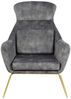 Relaxsessel aus Samtvelours Grau mit Metallgestell Messingfarben 73 x 80 x 102 Bild 2