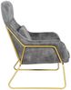 Relaxsessel aus Samtvelours Grau mit Metallgestell Messingfarben 73 x 80 x 102 Bild 3