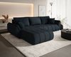 Ecksofa Schlafsofa MISATO Stoff Wind Dunkelblau Ottomane Links Bild 4