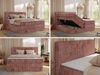 Boxspringbett, Doppelbett mit zwei Bettkästen und Multipocket-Matratze, Cord Bett - TILIANO KING - 160 x 200 cm - Rosa Cord - H3 Bild 2