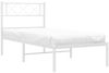 vidaXL Bettgestell mit Kopfteil Metall Weiß 107x203 cm 372322 Bild 3