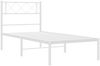 vidaXL Bettgestell mit Kopfteil Metall Weiß 107x203 cm 372322 Bild 4