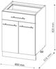 Küchenunterschrank Fame-Line Grün-Gold Landhaus 60 cm mit Schublade, ohne Arbeitsplatte Vicco Bild 3