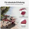 CASARIA® 2er Set Alu Sonnenliege Klappbar Wetterfest Gartenliege Mit Dach Rubin-Rot Bild 5
