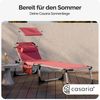 CASARIA® 2er Set Alu Sonnenliege Klappbar Wetterfest Gartenliege Mit Dach Rubin-Rot Bild 2