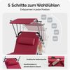CASARIA® 2er Set Alu Sonnenliege Klappbar Wetterfest Gartenliege Mit Dach Rubin-Rot Bild 4