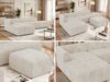 Modulares Ecksofa mit Hocker GRIDA 4M L Wohnlandschaft, Wellenfedern, gesteppte Sitzfläche, Wohnzimmer Sofa L-form - Beige Cord - Links Bild 2