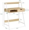 SoBuy FWT63-N Schreibtisch, Spanplatte, Melamin, Helle Eiche, 80 x 100 x 50 cm Bild 3