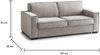 Dmora 2-Sitzer Schlafsofa Alk, Wohnzimmersofa mit drehbarer Öffnung, gepolsterter Stoff mit schmalen Armlehnen, 100 % Made in Italy, 160 x 95 x 90 cm, Taupe Bild 3