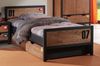 Einzelbett Kameko 209x97x75 Massivholz+MDF Schwarz/Natur Bild 2