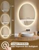 ZMH Ovaler LED Badspiegel 60x80 cm Wandspiegel IP44 Touch Schalter Entfogger Funktion dimmbar 3000K-6500K Bild 3