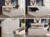 Boxspringbett, Doppelbett mit zwei Bettkästen und hohem Kopfteil aus Cordstoff - TILIANO DUO - 180 x 200 cm - Hellgrau Cord - H4 Bild 2