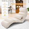 Bodenstuhl 5-fach einstellbarer Wildleder-Polsterstuhl 175 x 55 x 20 cm Beige Bild 4