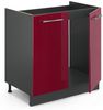 Spülenunterschrank Fame-Line Bordeaux Hochglanz 80 cm , AP Anthrazit Vicco Bild 4