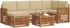 vidaXL Ecksofa Set mit Kissen 7 pcs Natur und Beige Massivholz Akazie 3375123 Bild 3