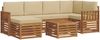 vidaXL Ecksofa Set mit Kissen 7 pcs Natur und Beige Massivholz Akazie 3375123 Bild 2