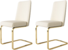 Stuhl 2er-Set, Samt-Esszimmerstuhl (Beige) mit Rautendesign, gepolstert und Metallbeinen,52x45x88 cm Bild 5
