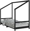 vidaXL Kinderbett Schwarz 90x190 cm Massivholz Kiefer 835714 Bild 2