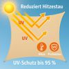 BURI Sonnensegel 3,6x3,6 oder 5x5 m beige oder grau quadratisch - wetterfestes HDPE Sonnendach | UV-Schutz & Windschutz für Garten, Terrasse, Balkon | reißfest & atmungsaktiv Outdoor Schattenspender Bild 5