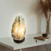 Tischleuchte, Salzkristalle, Naturfarben, Holz, H 19 cm Bild 3