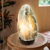 Tischleuchte, Salzkristalle, Naturfarben, Holz, H 19 cm Bild 2
