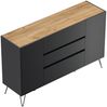 Sideboard Yako XL 155cm 3 SoftClose 2 Türen Grafit/Eiche Top : Grafit / Oak Gold Bild 5