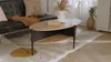 Vente-unique - EVARO Couchtisch Holz, Platte SchwarzWeiß - B 65 cm x H 39 cm x L 125 cm Bild 2