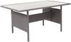 Poly-Rattan-Garnitur HWC-A29, Gartengarnitur Sitzgruppe Lounge-Esstisch-Set Sofa ~ grau, Kissen grau + 2x Hocker Bild 5