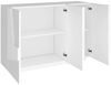Dmora Kommode Axl, Multifunktions-Wohnzimmer-Buffet, 3-türiges Wohnzimmer-Sideboard, 100 % Made in Italy, 121 x 38 x 86 cm, glänzendes Weiß, Bild 4