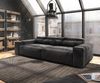Big-Sofa Sirpio 230x95 cm Mikrofaser Schwarz mit Hocker Bild 5