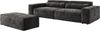 Big-Sofa Sirpio 230x95 cm Mikrofaser Schwarz mit Hocker Bild 4