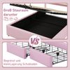Polsterbett, 140 x 200 cm, mit Lattenrost (ohne Matratze), LED Ambientelicht, Kronprinzessinnenform, Hydraulischer Stauraum, Material PU, Rosa Bild 3