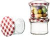 BigDean 24er Set Marmeladenglas 125 ml Sturzglas Einmachglas Einweckglas TO 66 rot karierter Deckel Bild 3