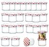 BigDean 24er Set Marmeladenglas 125 ml Sturzglas Einmachglas Einweckglas TO 66 rot karierter Deckel Bild 4