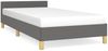 Bettgestell mit Kopfteil Dunkelgrau 100x200 cm Stoff [347392] Bild 2