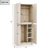 Kleiderschrank 70 x 40 x 170 cm mit Stauraum aus Holzfarbe – platzsparendes Doppeltür-Design Bild 4