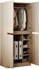 Kleiderschrank 70 x 40 x 170 cm mit Stauraum aus Holzfarbe – platzsparendes Doppeltür-Design Bild 5
