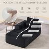 Sofa Sitzfläche 158x93x61 cm, Cordstoff schwarz, mit Seitenfächern & Becherhaltern, hochdichter Schaum Bild 5