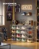 SONGMICS Schuhboxen 6er Set, durchsichtig, Schuh-Organizer stapelbar, für Schuhe bis Größe 47, transparent Bild 2