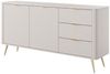 MOEBLO Kommode Pholx C 163 2D3S (Griffe und Beine aus Metall, geriffelte-Fronten, Sideboard Wohnzimmer Kommode Schlafzimmer Komodenschrank Highboard) Bild 3