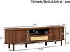 TV-Schrank 175x36x51 cm in Walnuss, geschwungenes Design, Türen, offene Ablage und Schubladen Bild 5