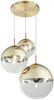 LED Hängelampe 3-flammig mit Glaskugeln in Gold & Klarglas Bild 2