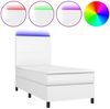 vidaXL Boxspringbett mit Matratze & LED Weiß 100x200 cm Kunstleder 3135808 Bild 2