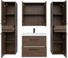Badplaats Badmöbel Komplettset Florence XL 60 x 35 cm Walnussbraun - Badezimmermöbel mit Waschbecken, Spiegelschrank und 2 Hochschränke Bild 5