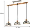 LED Holzbalken Pendelleuchte 3-flammig lang, Höhe 150 - 210cm, Breite: 107,5cm Bild 4
