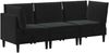 vidaXL Wohnzimmergarnitur mit Kissen mit Speicher 3 pcs Schwarz Samt 3413753 Bild 2