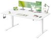 VASAGLE Höhenverstellbarer Schreibtisch, 160 x 80 cm, USB-C-Anschluss, Ablage für Steckdosenleiste, Stehtisch, Erinnerung bei langem Sitzen, 3 Speichertasten, für Büro, mattweiß Bild 2